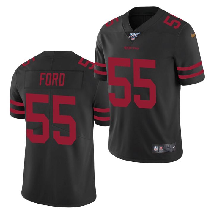 Men San Francisco 49ers #55 Dee Ford Nike Black 100th Vapor Limited NFL Jersey->san francisco 49ers->NFL Jersey